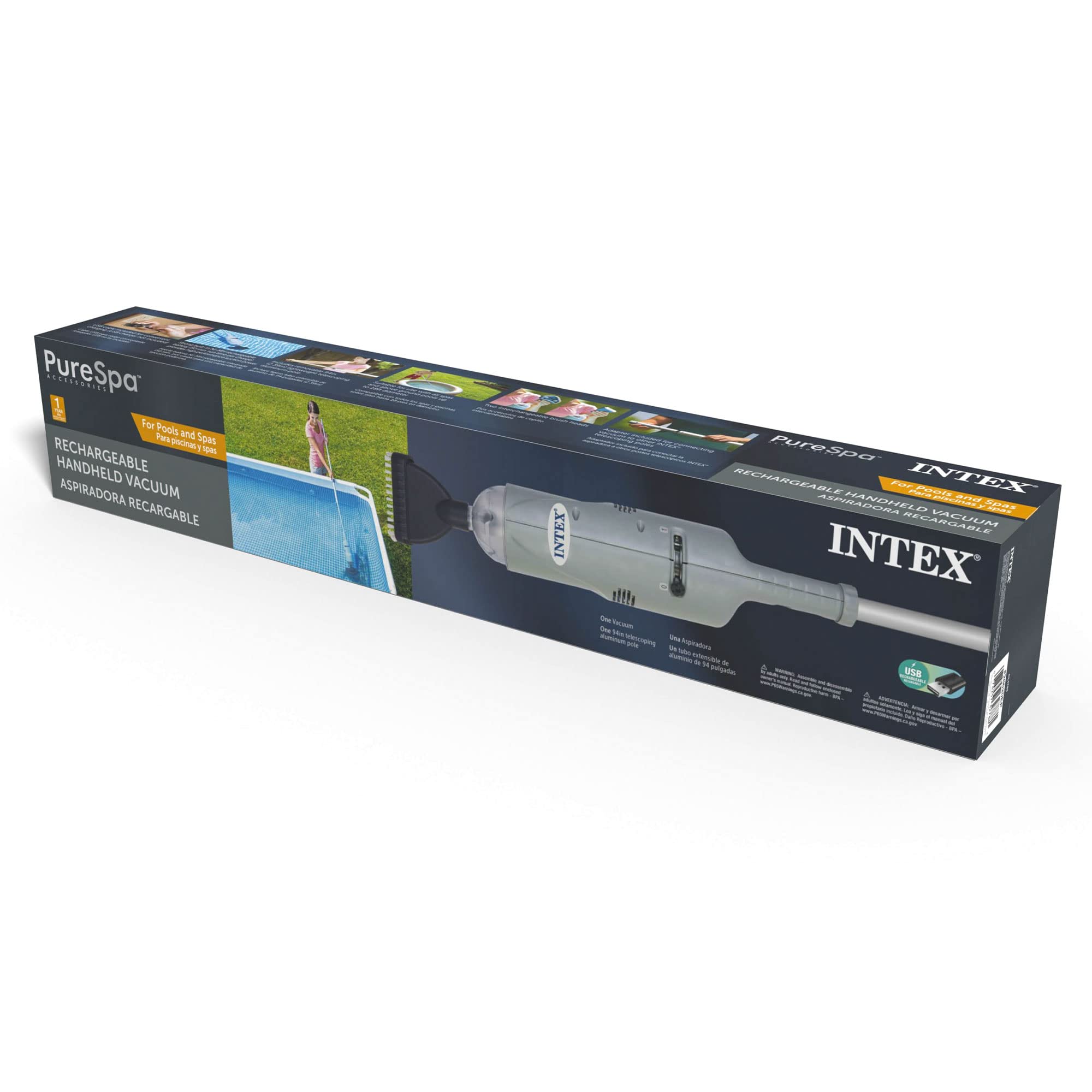 INTEX Rechargeable Handheld Pool Vacuum Cleaner for Pools & Spas