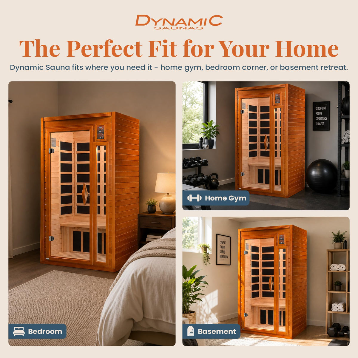 Dynamic Saunas Barcelona 1-2 Person Infrared Sauna with Red Light Therapy