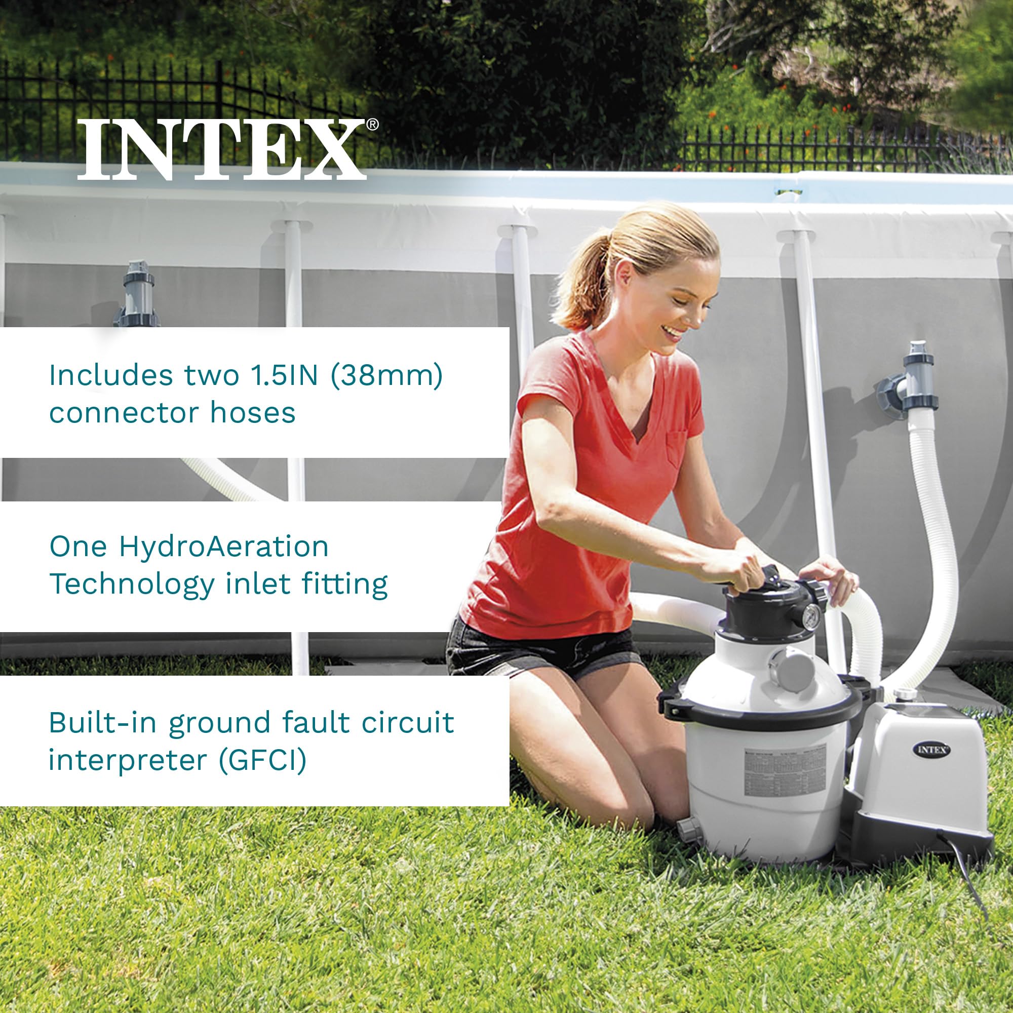 INTEX Krystal Clear 1,500 GPH Sand Filter Pump for Above Ground Pools