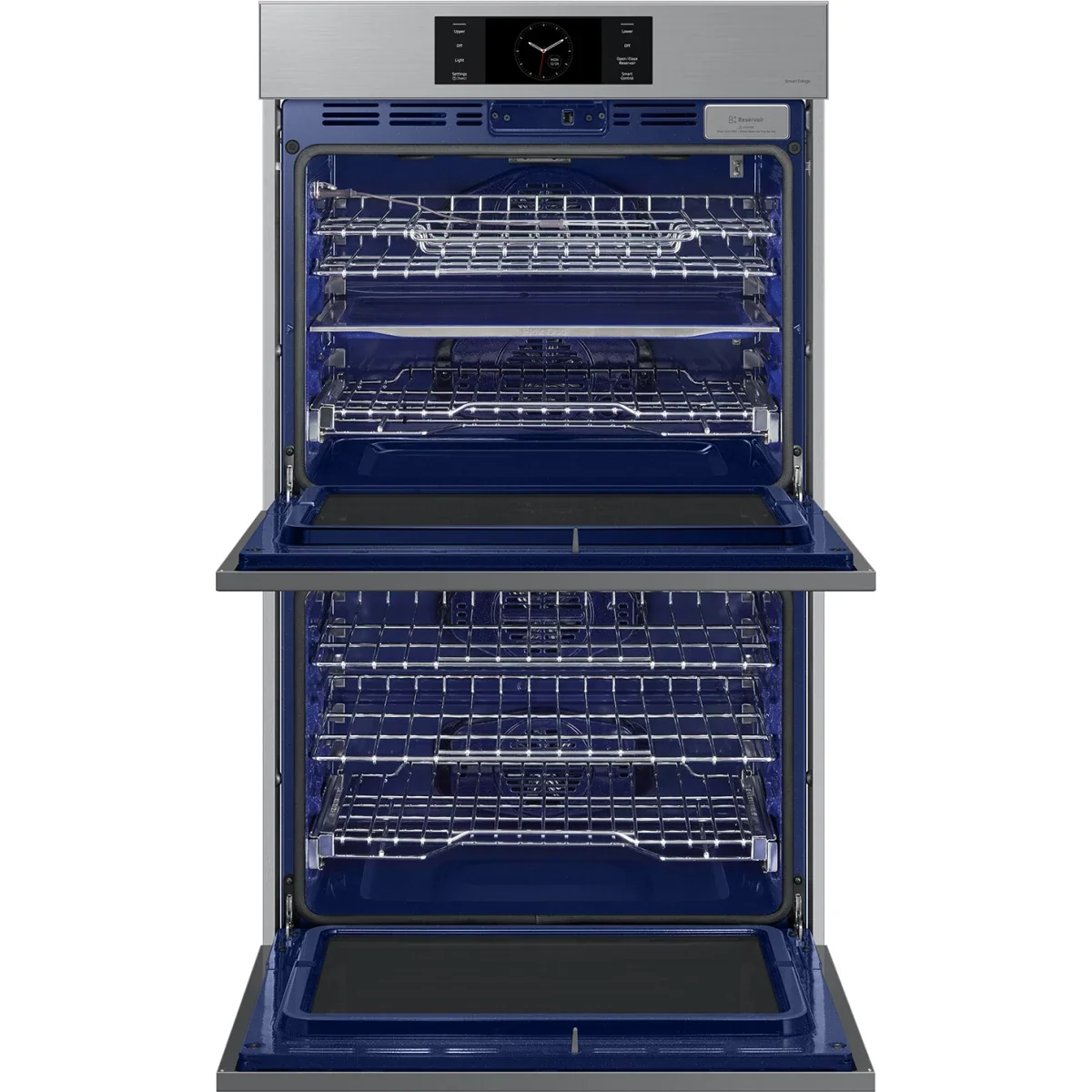 Samsung BESPOKE NV51CG700DSR 30 Inch Smart Electric Double Wall Oven with 10.2 Cu. Ft. Total Capacity, AI Pro Cooking™ Camera, Handle-Free Door Design, Flex Duo, Air Fry, Probe, 7-Inch LCD Display, Steam Cook, Self-Clean and Sabbath Mode: Stainless Steel
