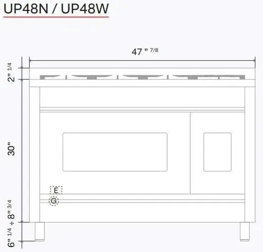 Ilve Nostalgie II Collection UP48FNMPMBGLP 48 Inch Freestanding Dual Fuel Range