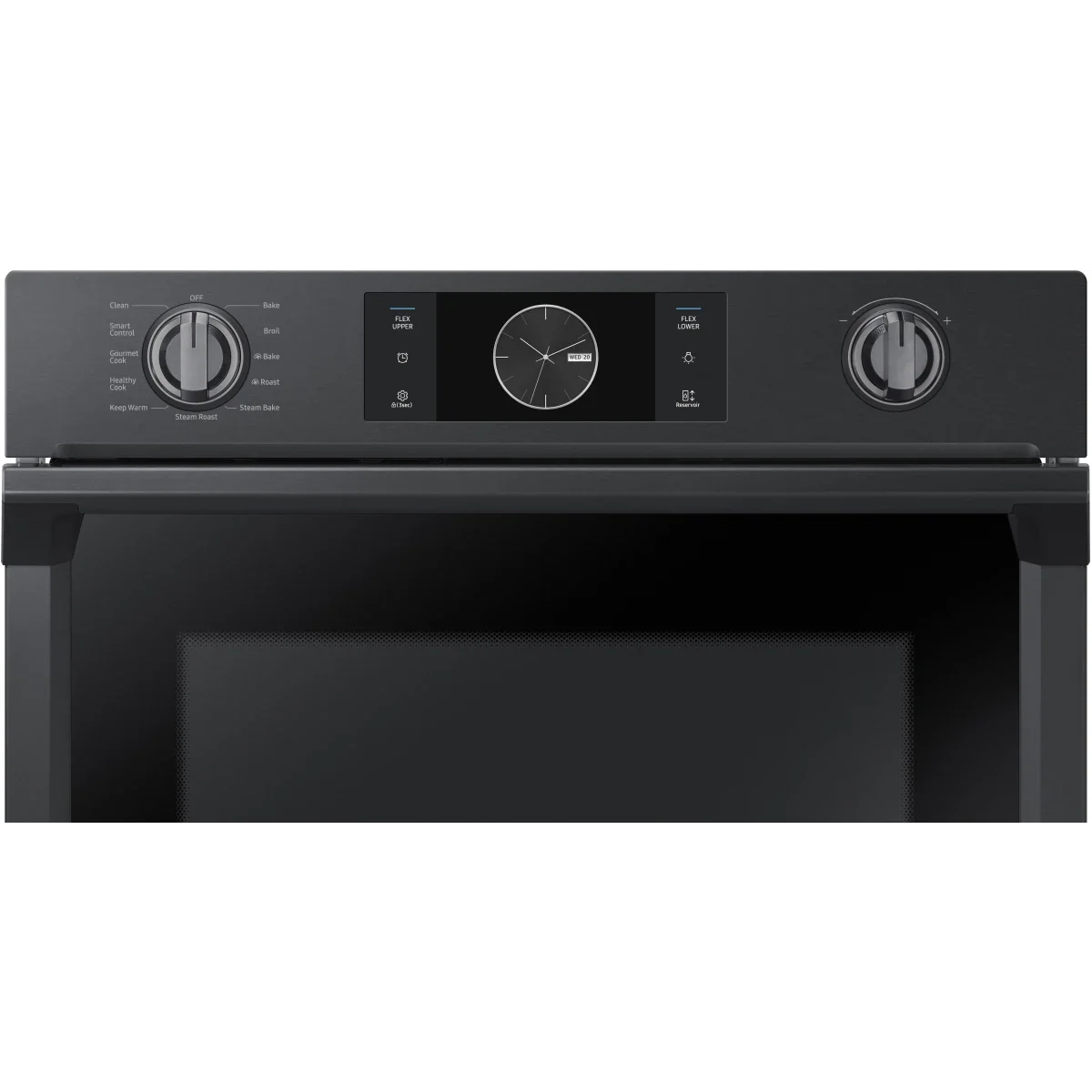 Samsung NV51K7770SG 30 Inch Wall Oven with 5.1 cu. ft. Capacity, Steam Cook, Flex Duo with Smart Divider for 2 Separate Temperature Zones, Convection, Rapid Preheat, Combination Digital/Analog Controls, Wi-Fi, Probe and Sabbath Mode: Black Stainless Steel