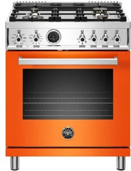 Bertazzoni Professional Series PROF304DFSARTLP 30 Inch Freestanding Professional Dual Fuel Range with 4 Sealed Burners, 4.6 Cu. Ft. Oven Capacity, Continuous Grates, Self Clean, Elegant Digital Gauge, Food Temperature Probe, Dual-Ring Power Burners