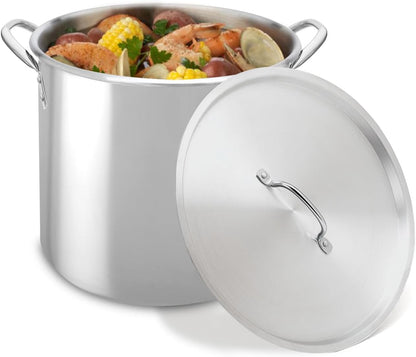 Bene Casa Stainless-Steel Stock Pot with lid, 8-quart capacity stock pot, reinforced bottom stainless-steel stock pot BC-16450