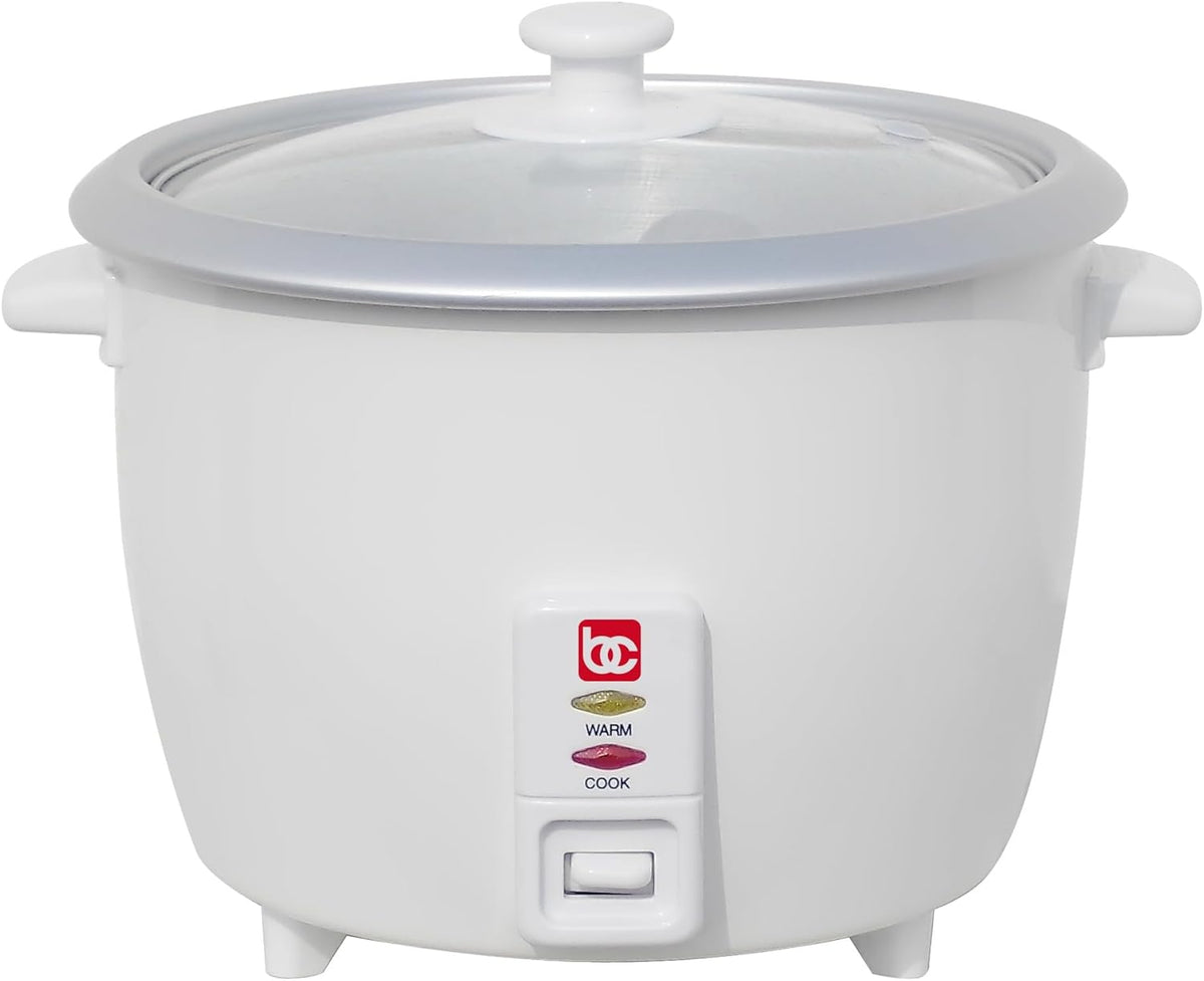 Bene Casa - Rice Cooker with Glass Lid - Includes Nonstick Aluminum Inner Pot and a 12 Hour Keep Warm Feature - Cooks Up to 12 Cups of Rice (6 Cups Uncooked) BC-12416
