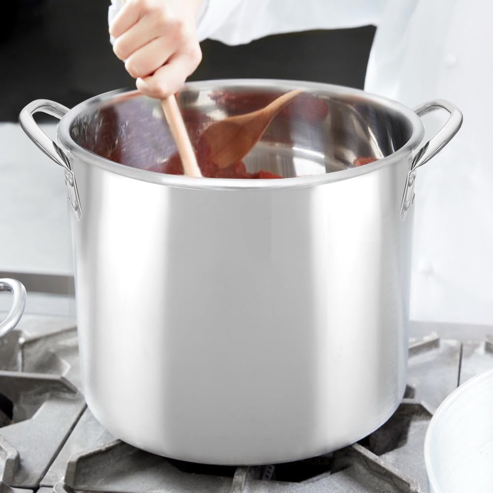 Bene Casa Stainless-Steel Stock Pot with lid, 8-quart capacity stock pot, reinforced bottom stainless-steel stock pot BC-16450