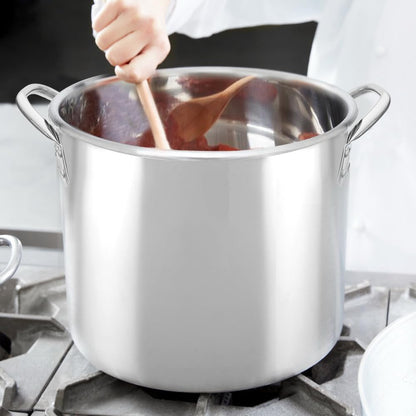 Bene Casa Stainless-Steel Stock Pot with lid, 8-quart capacity stock pot, reinforced bottom stainless-steel stock pot BC-16450