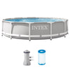 Intex Prism Frame 12ft x 30in Round Above Ground Swimming Pool Set w/Pump