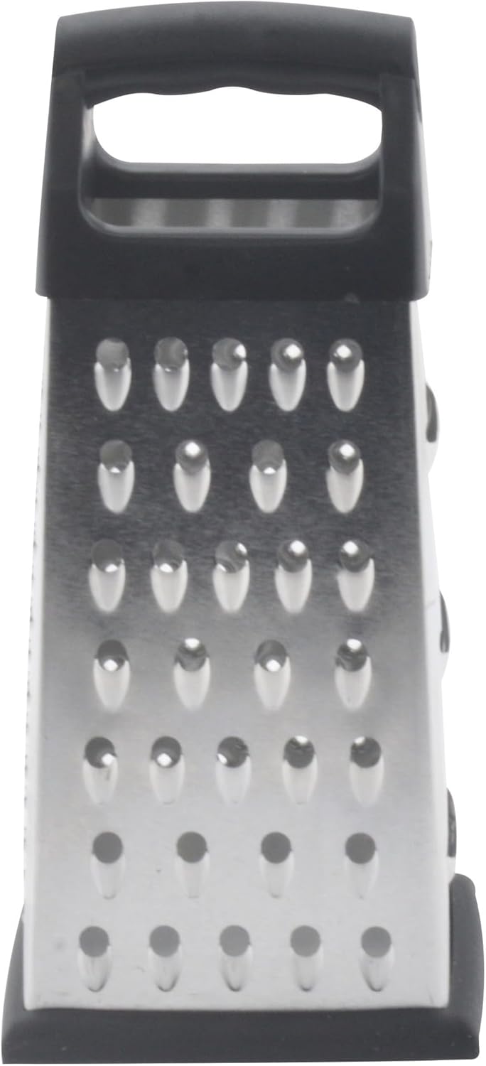 Bene Casa hand-held, 4-way grater, stainless-steel blade grater, comfort handle grater, easy to use, 4-cut grater for cheese, fruit and more. BC-26023