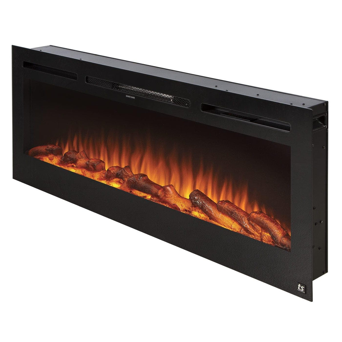 Touchstone 80004 Sideline In-Wall Recessed Electric Fireplace, 50 Inch Wide, 3 Colors, 1500/750 Watt Heater (Black)