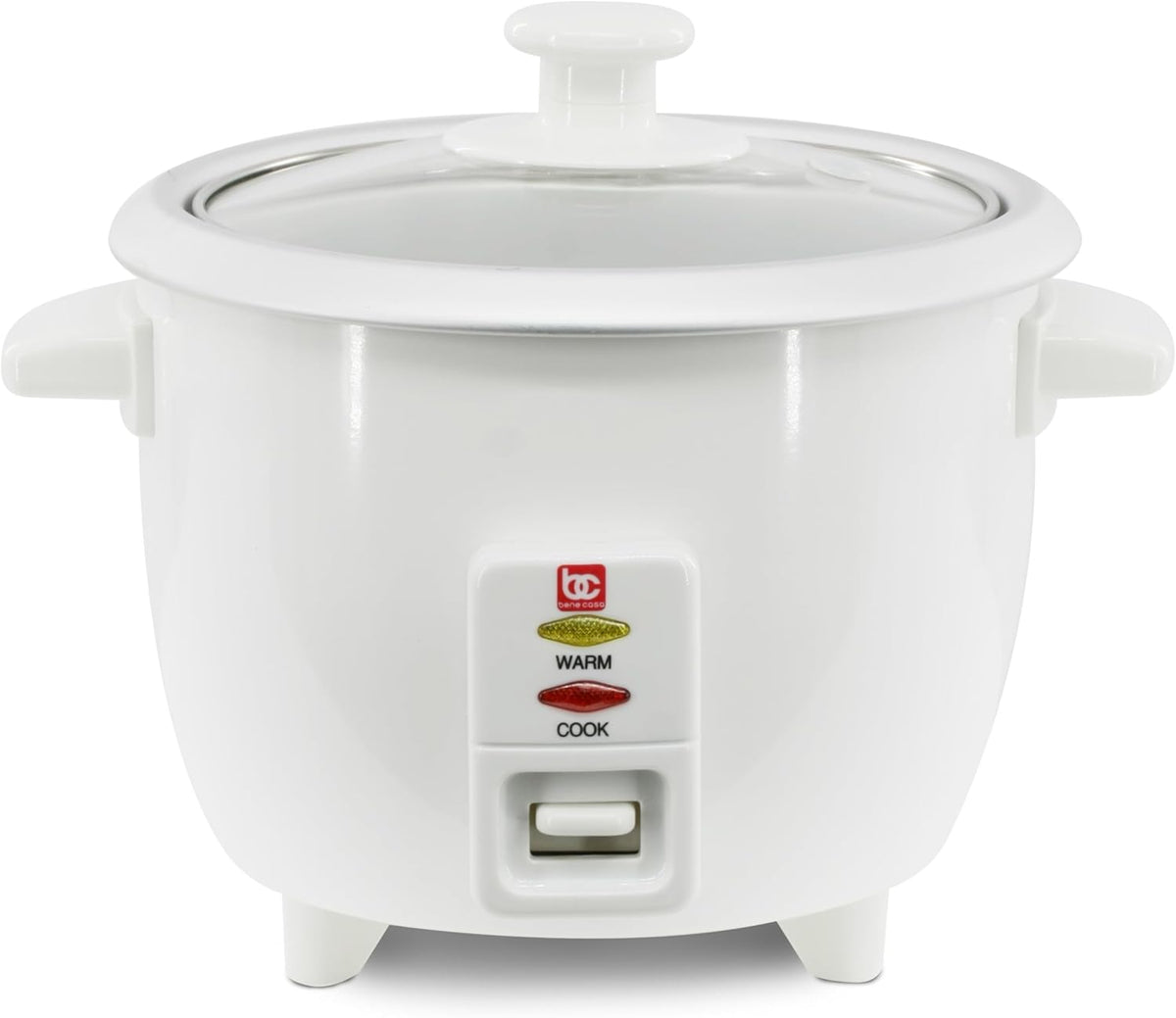 Bene Casa White Rice Cooker, 3 Cup (uncooked)/ 6 cup (cooked) Arrocera Blanca Electrica, 3 Medidas sin Cocinar, 6 Medidas Cocinada. BC-12420
