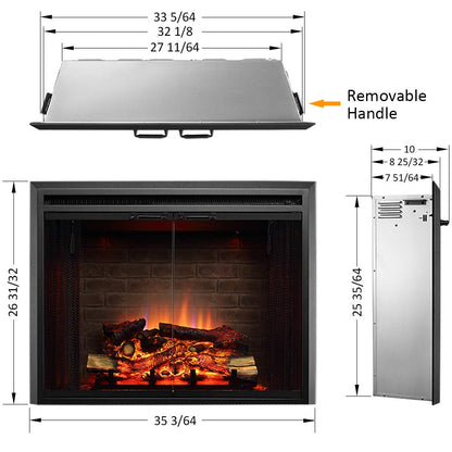 PuraFlame Klaus 33" Electric Fireplace Insert