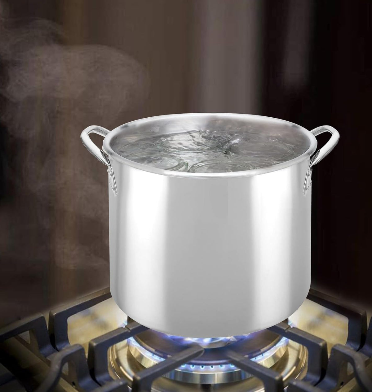 Bene Casa Stainless-Steel Stock Pot with lid, 8-quart capacity stock pot, reinforced bottom stainless-steel stock pot BC-16450