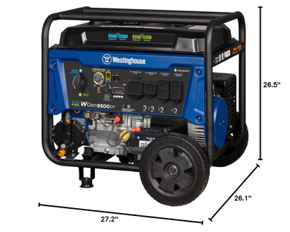 Westinghouse 12500 Watt Dual Fuel Home Backup Portable Generator, Remote Electric Start, Transfer Switch Ready, Gas and Propane Powered