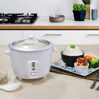Bene Casa Rice Cooker with glass lid, 10-Cup Dishwasher safe rice cooker with auto cut off, steamer rice maker with keep warm facility. BC-12418