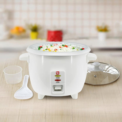 Bene Casa White Rice Cooker, 3 Cup (uncooked)/ 6 cup (cooked) Arrocera Blanca Electrica, 3 Medidas sin Cocinar, 6 Medidas Cocinada. BC-12420