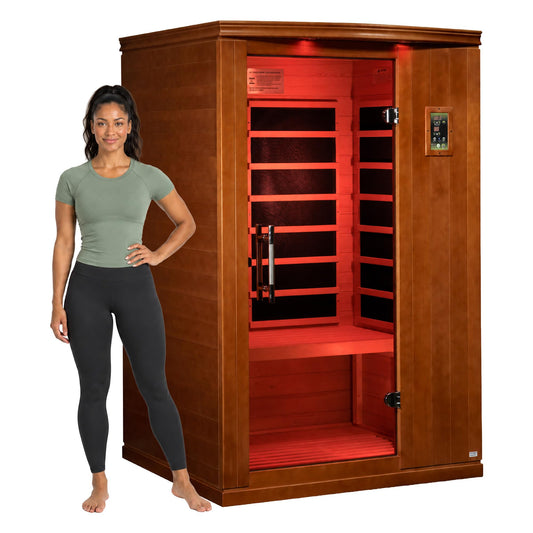 DYNAMIC SAUNAS Venice Elite 2-Person Infrared Sauna with Red Light Therapy