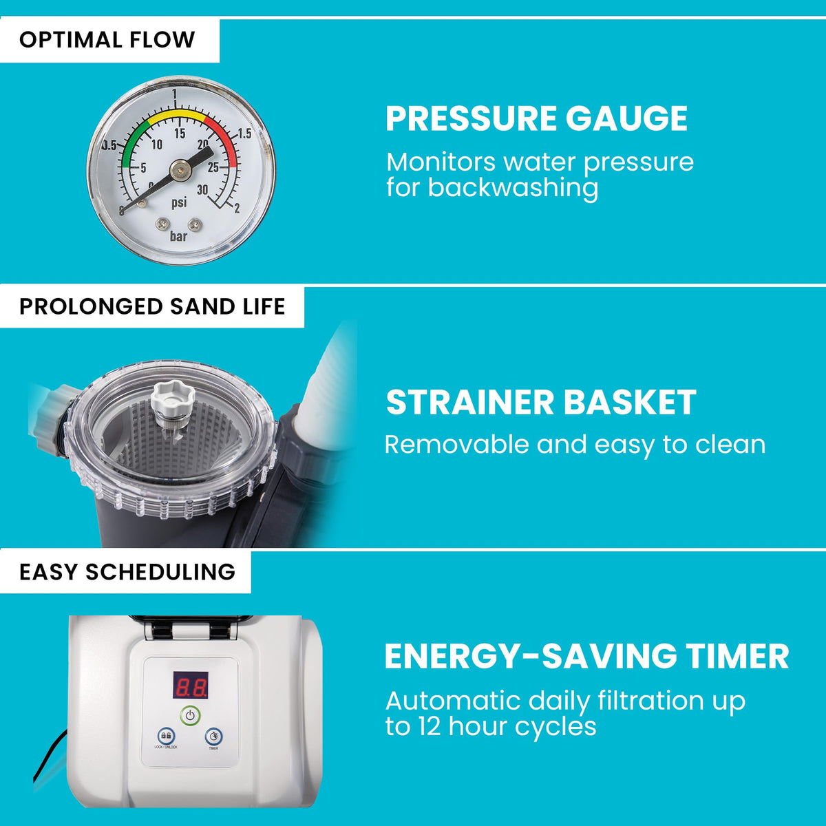 INTEX Krystal Clear 1,500 GPH Sand Filter Pump for Above Ground Pools
