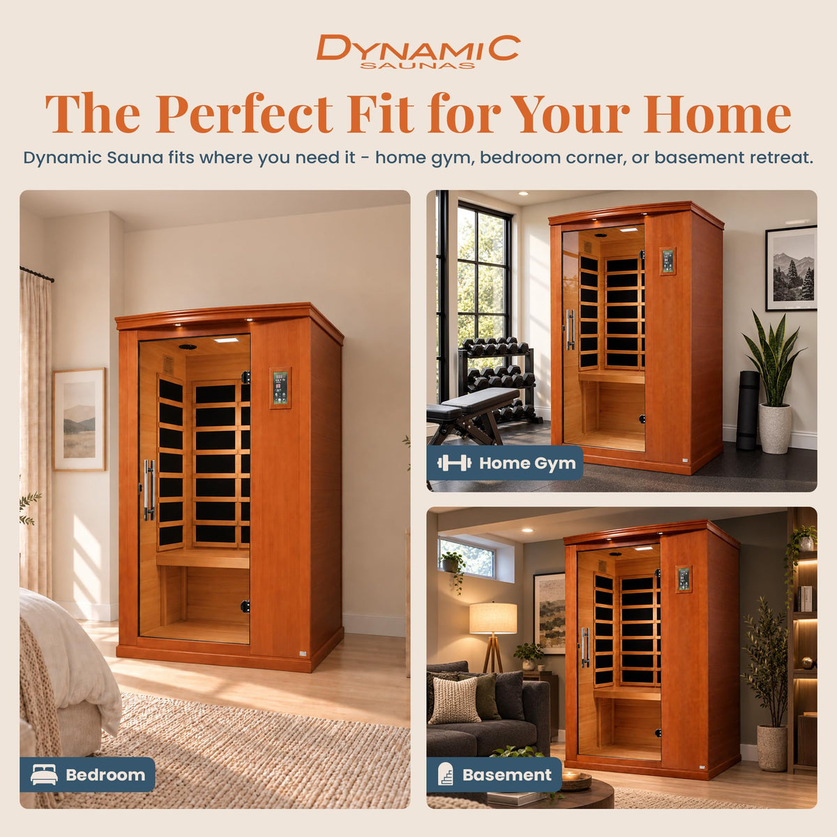 DYNAMIC SAUNAS Venice Elite 2-Person Infrared Sauna with Red Light Therapy