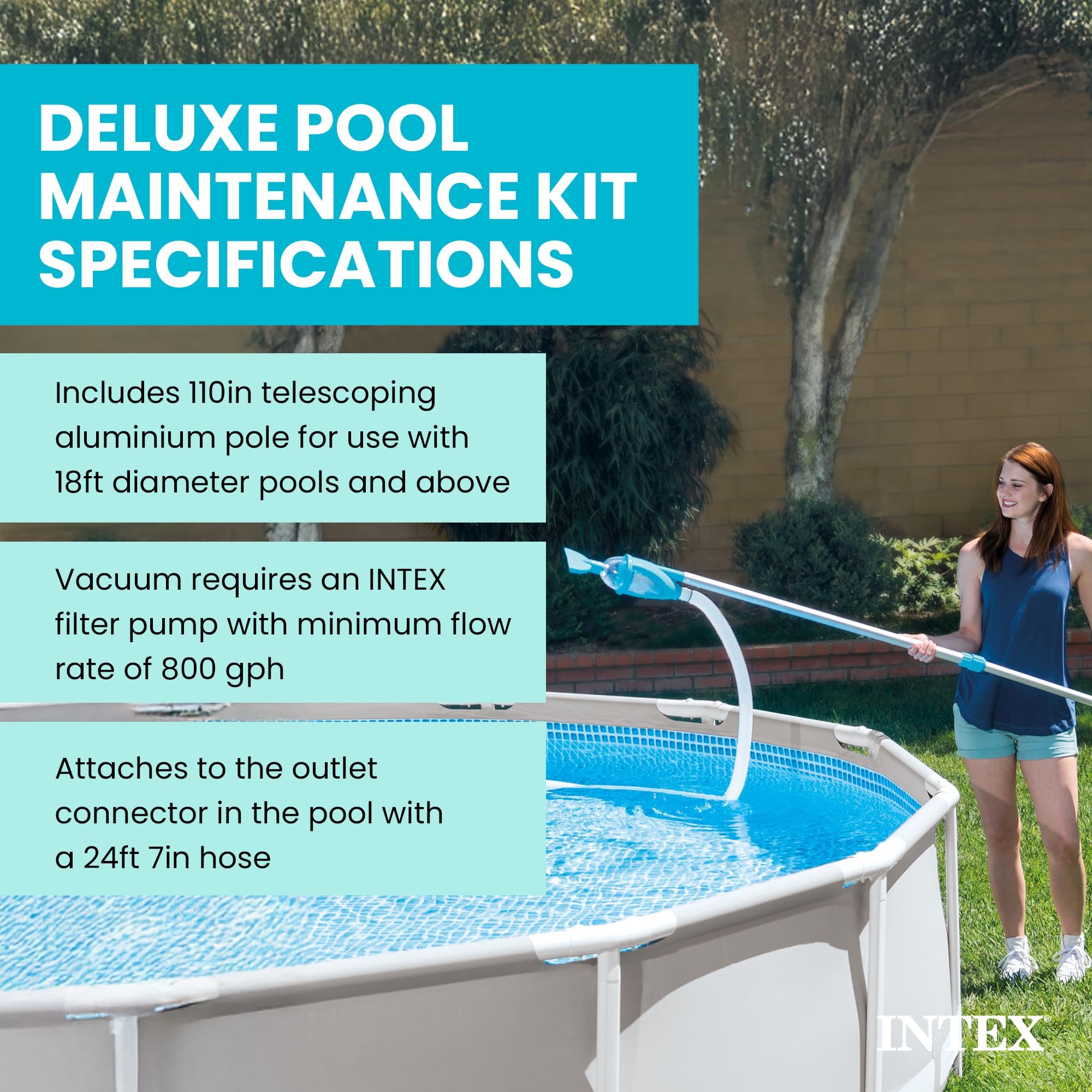 INTEX Deluxe Above Ground Pool Maintenance Kit with Vacuum
