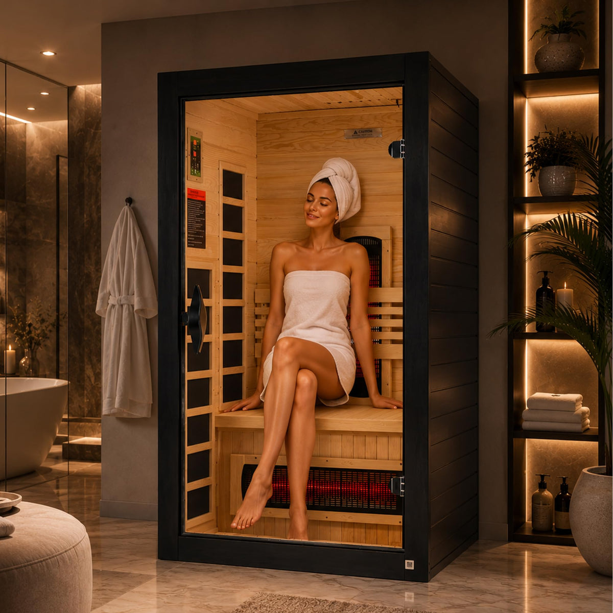 DYNAMIC SAUNAS Santorini Full Spectrum Infrared Sauna w/Red Light Therapy