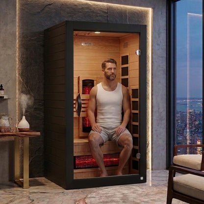 DYNAMIC SAUNAS Santorini Full Spectrum Infrared Sauna w/Red Light Therapy