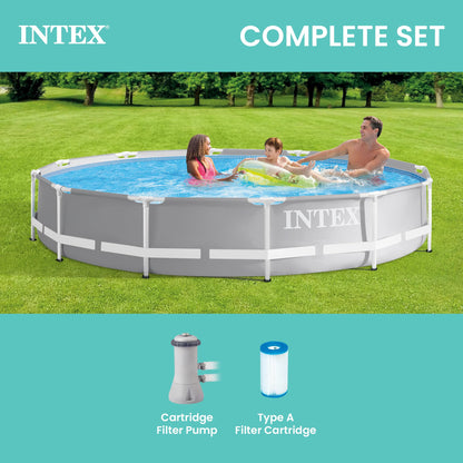 Prism Frame 12ft x 30in Round Above Ground Swimming Pool Set w/Pump