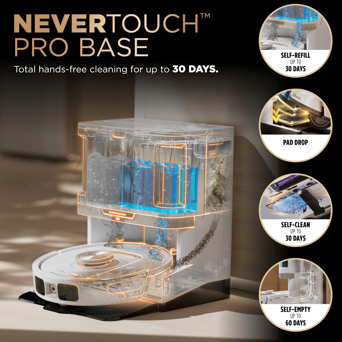 Shark PowerDetect Robot Vacuum & Mop Combo, 60-Day Self-Empty, AV2810ZEWH