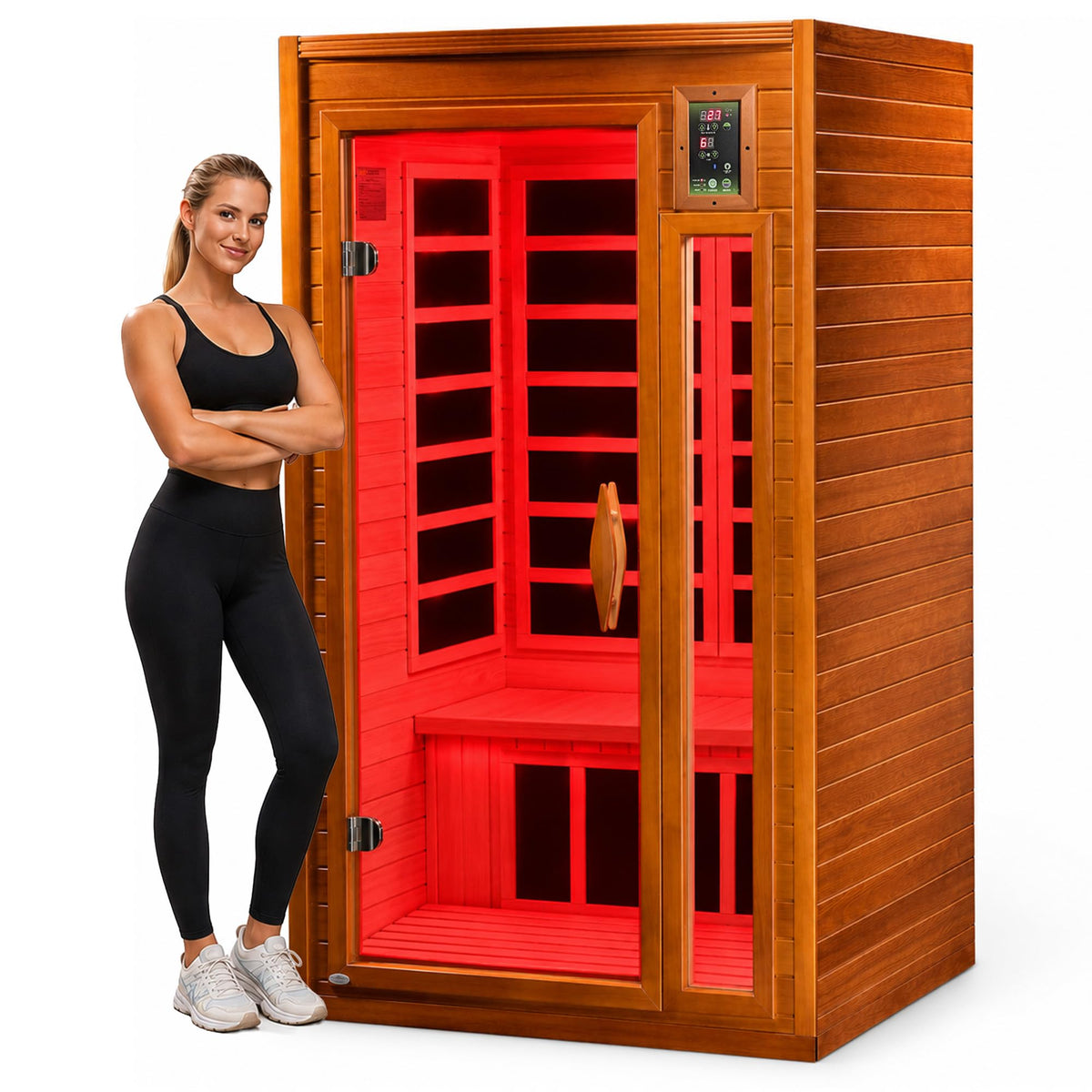 Dynamic Saunas Barcelona 1-2 Person Infrared Sauna with Red Light Therapy