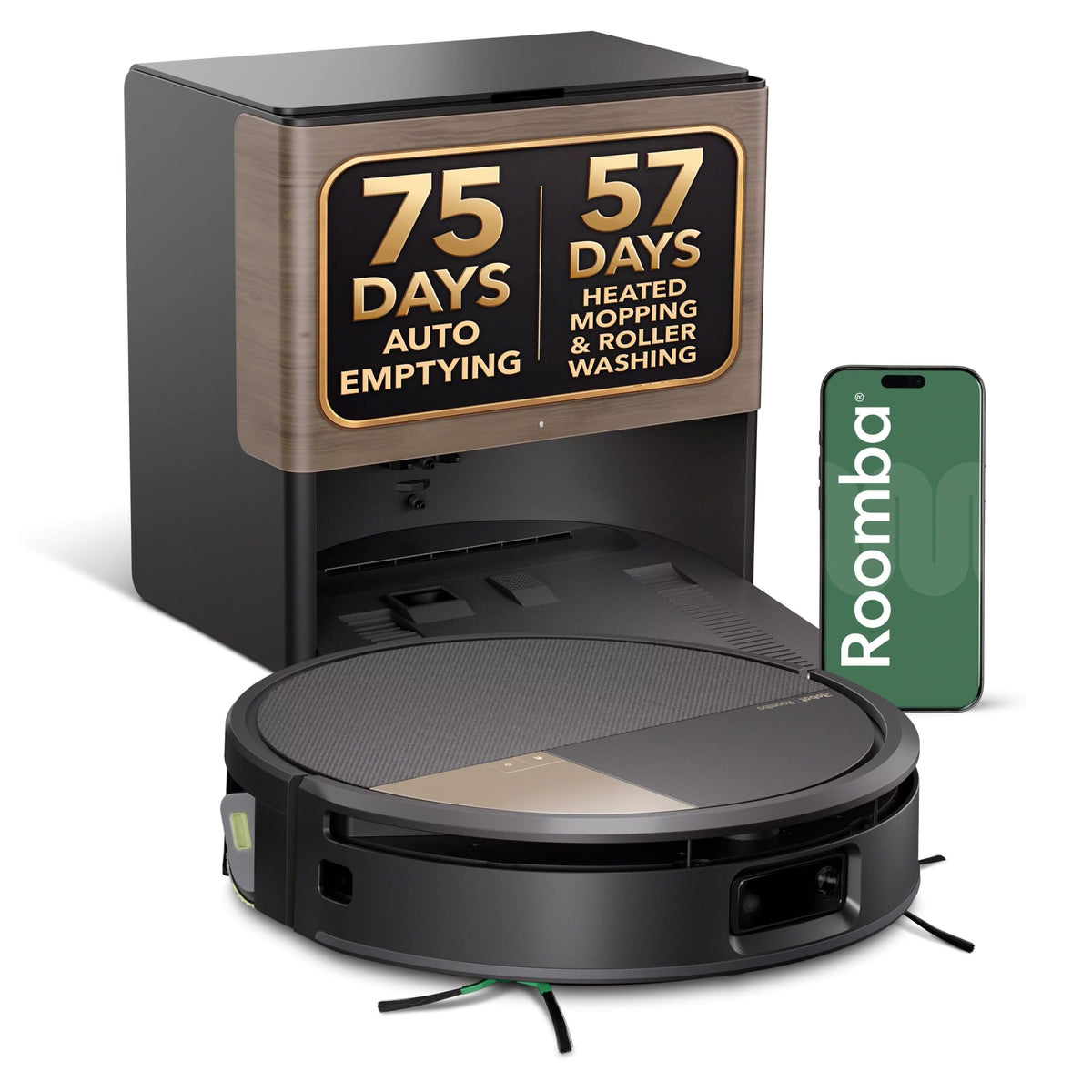 iRobot Roomba 705X Robot Vacuum & Mop Combo, 175x More Suction, Extending Self-Cleaning Roller Mop, Multifunction Dock, 75 Day Self-Emptying, Hot Wash/Dry, AI Obstacle Avoidance, Ideal for Pet Hair