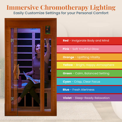 Dynamic Saunas Barcelona 1-2 Person Infrared Sauna with Red Light Therapy