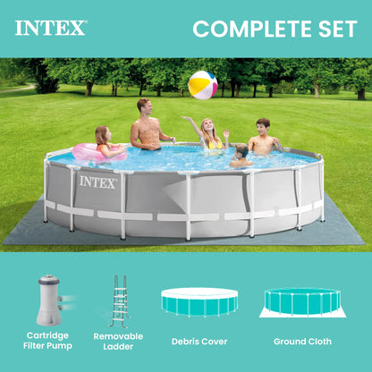 Prism Frame 14ft x 42in Round Above Ground Swimming Pool Set w/Pump