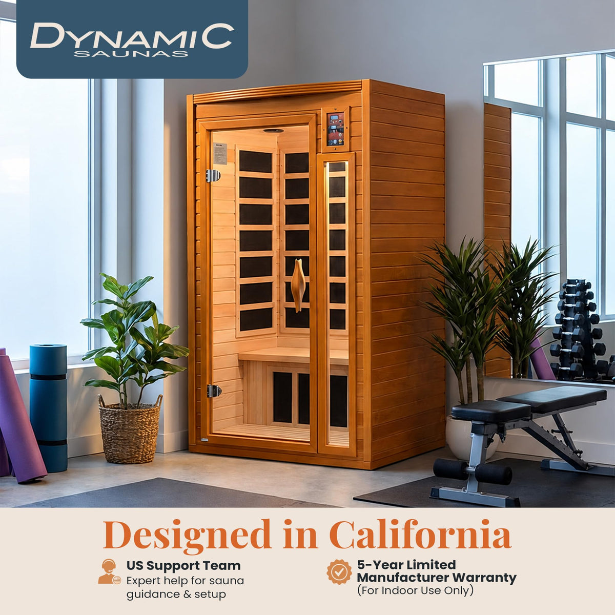 Dynamic Saunas Barcelona 1-2 Person Infrared Sauna with Red Light Therapy