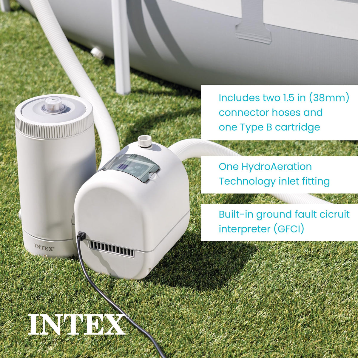INTEX Krystal Clear 2,500 GPH Cartridge Filter Pump for Above Ground Pools