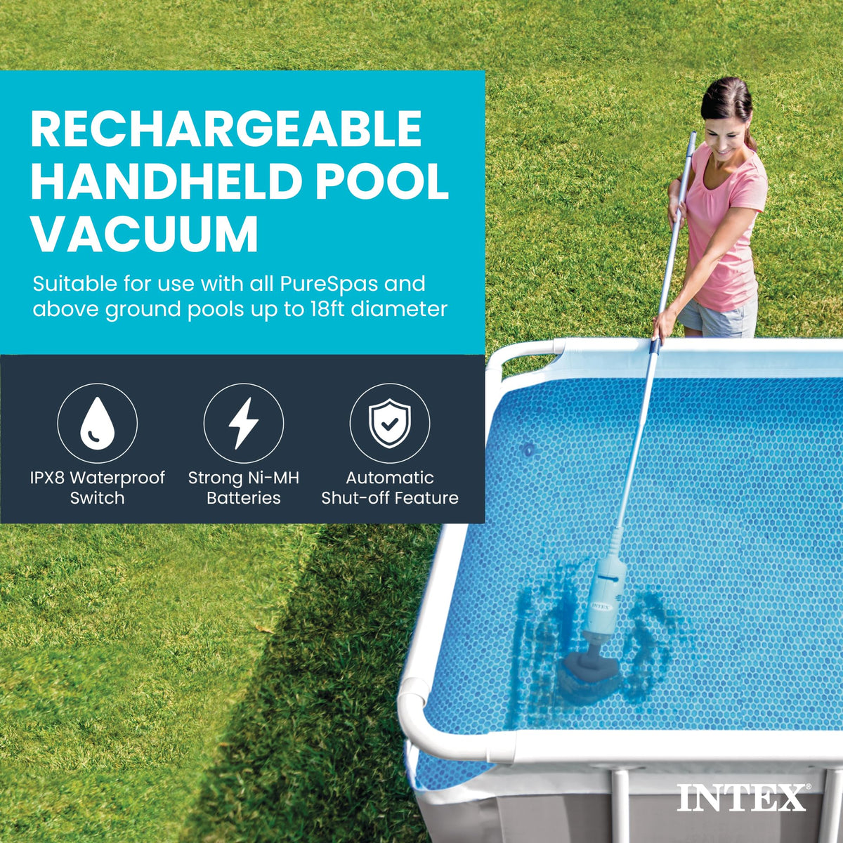 INTEX Rechargeable Handheld Pool Vacuum Cleaner for Pools & Spas