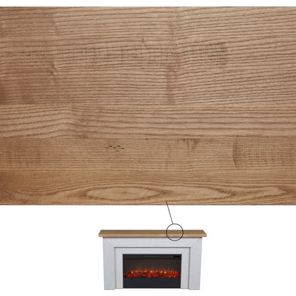 Real Flame Malie 68" Landscape Electric Fireplace with Mantel for Living Room or Bedroom, Replaceable Fireplace Insert Heater, Realistic Log and Flame Effect, Remote Control, Timer - Venetian Gray