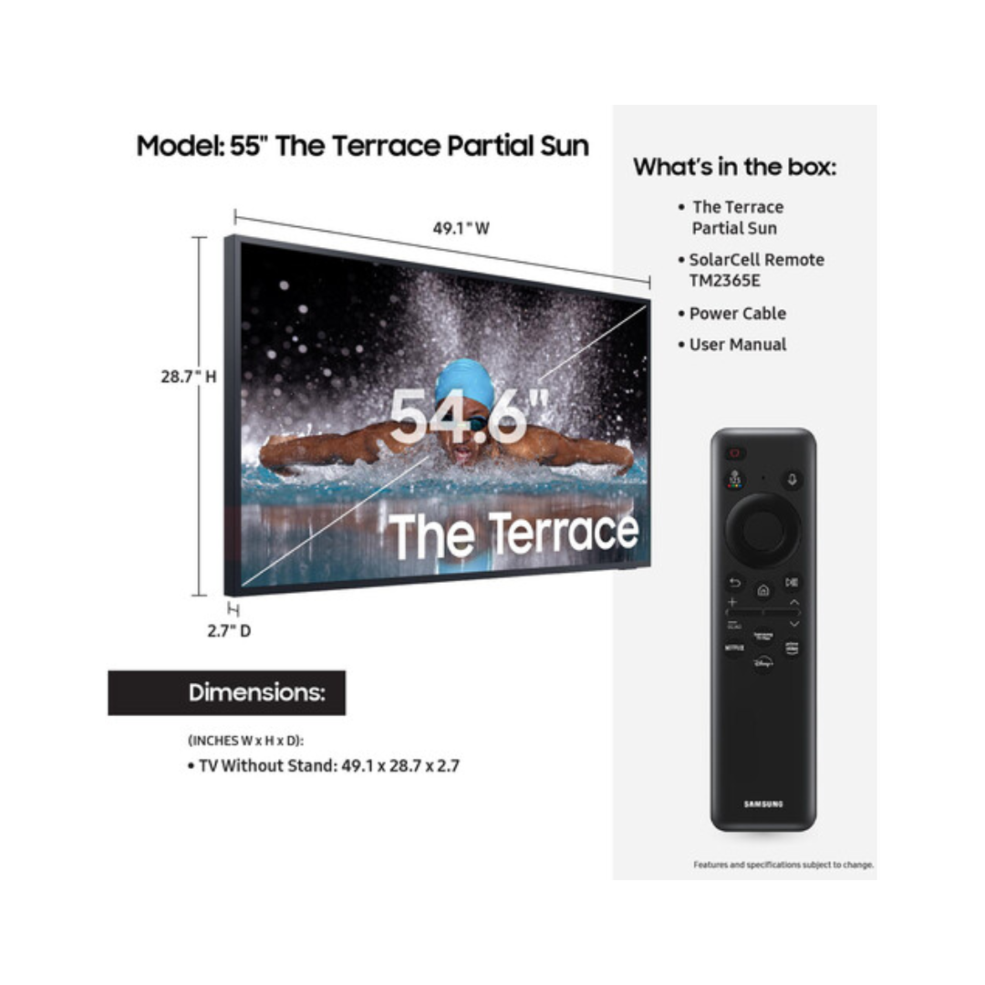Samsung - 55” Class LST7D The Terrace Partial Sun Neo QLED 4K Smart Tizen TV QN55LST7DAFXZA