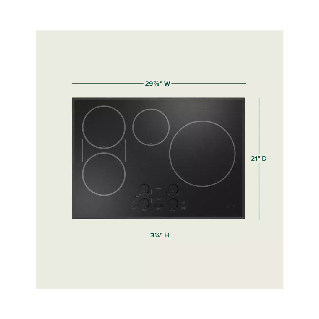 Cafe CHP90301TBB 30 Inch Induction Smart Cooktop with 4 Elements