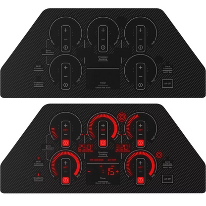 GE Profile PEP9030DTBB 30 Inch Electric Smart Cooktop with 5 Elements, Smooth Glass Surface, SyncBurners, Tri/Dual Ring Elements, Wi-Fi, Guided Cooking, Touch Controls, Power Boil, Precision Temperature Control, and ADA Compliant