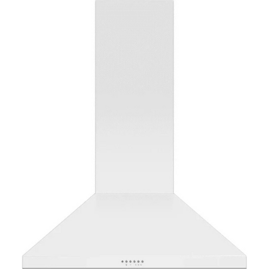Fisher & Paykel Series 7 Classic Series HC36PCW1 36 Inch Wall Mounted Pyramid Range Hood with 3 Fan Speeds, 600 CFM Blower, Touch Button Controls, LED Lighting, Dishwasher-Safe Mesh Filters, and Height-Adjustable Flue: White