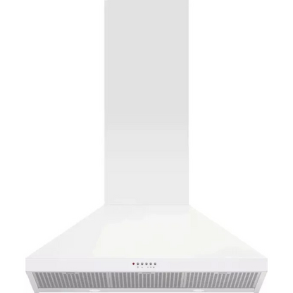 Fisher & Paykel Series 7 Classic Series HC36PCW1 36 Inch Wall Mounted Pyramid Range Hood with 3 Fan Speeds, 600 CFM Blower, Touch Button Controls, LED Lighting, Dishwasher-Safe Mesh Filters, and Height-Adjustable Flue: White