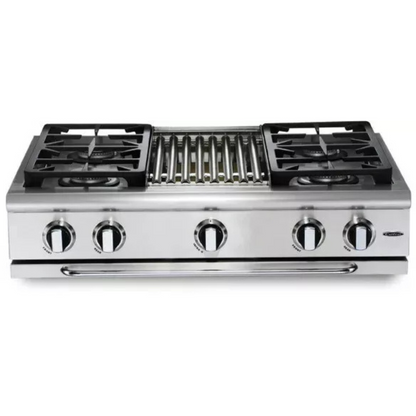 Capital Precision Series GRT366N 36 Inch Pro-Style Gas Rangetop with 6 Power-Flo Sealed Burners w/ Simmer and Auto-Ignition/Re-Ignition (Not Exact Image): Natural Gas