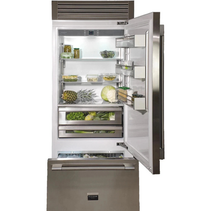 Fulgor Milano Sofia 700 Series F7PBM36S2R 36 Inch Built-In Bottom Freezer Refrigerator with 18.5 cu. ft. Total Capacity, Ice Maker, Total No Frost, LED Lighting, Deep-Freezing, and Holiday Mode: Right Hinge