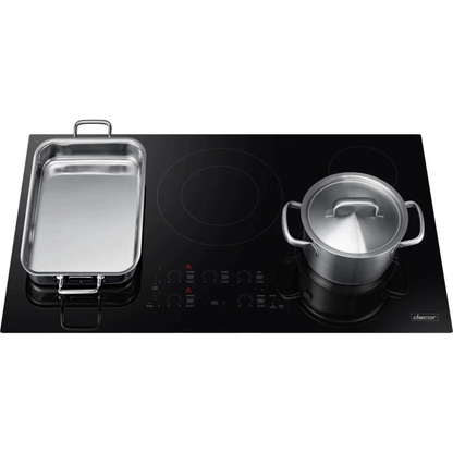 Dacor Transitional DTI36P876BB 36 Inch Induction Smart Cooktop with 5 Element Burners, Ceramic Glass Surface, Flex Zone™, Residual Heat Indicator, Auto Pan Detection, Touch Control, Kitchen Timer, Simmer/Melt, Child Safety Lock, and 13 + 2 Power Boost