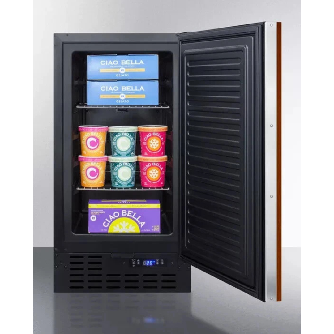 Summit SCFF1842IF 18 Inch Undercounter Freezer with 2.7 cu. ft. Capacity, 4 Wire Shelves, Frost-Free Defrost, Digital Thermostat, and Door Lock: Panel Ready
