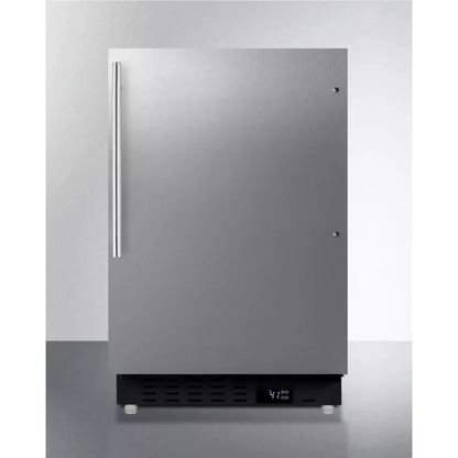 Summit ALR47BCSSHV 21 Inch Built-In All-Refrigerator with 3.53 Cu. Ft. Capacity, Adjustable Glass Shelves, Insulated Door, Open Door/Temperature Alarms, Automatic Defrost, and ADA Compliant