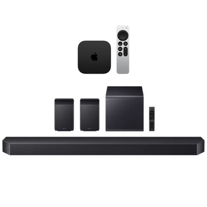 Samsung HW-Q990F 11.1.4ch Soundbar, HW-Q990F/ZA Bundle with AppleTV 4K 64GB