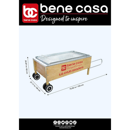 Bene Casa Caja Asadora Roasting Box, 70lb Capacity, Outdoor Roasting Box Portable