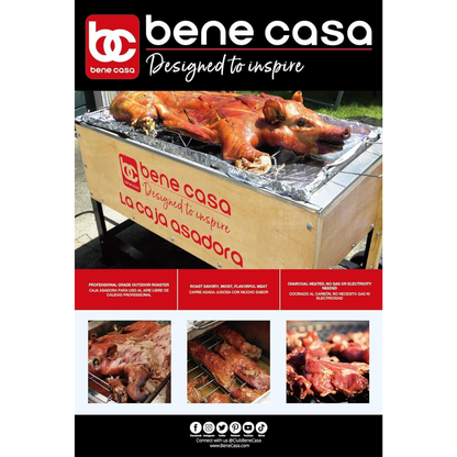 Bene Casa Caja Asadora Roasting Box, 70lb Capacity, Outdoor Roasting Box Portable
