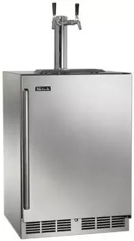 Perlick Signature Series HP24TS42R2 24 Inch Built-in Beer Dispenser with 1 Quarter-Barrel or 2 Sixth-Barrel Capacity, Variable Speed Compressor and Electronic Digital Temperature Control: Panel Ready
